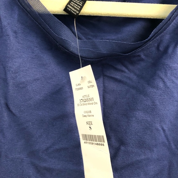 NWT White House Black Market navy dress off shoulder with ties Size Small. - Picture 2 of 3